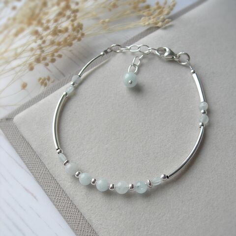 Aquamarine,Sterling,Silver,Bracelet,Aquamarine bracelet