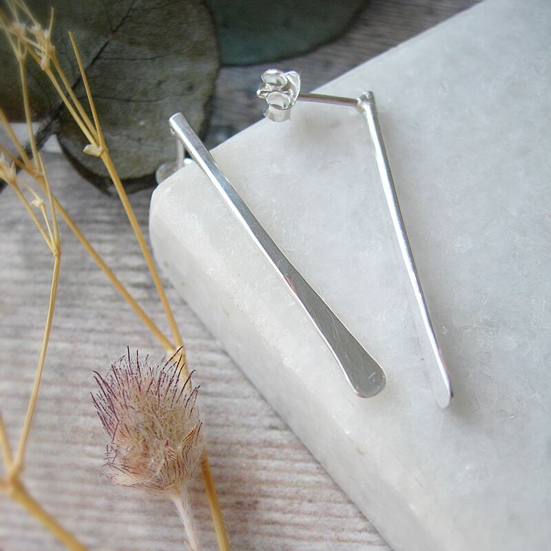 Long Sterling Silver Drop Studs - product images  of 