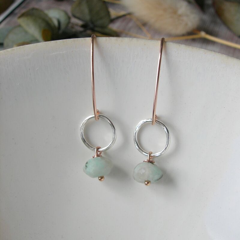 Long Mixed Metal and Jasper Earrings - product images  of 