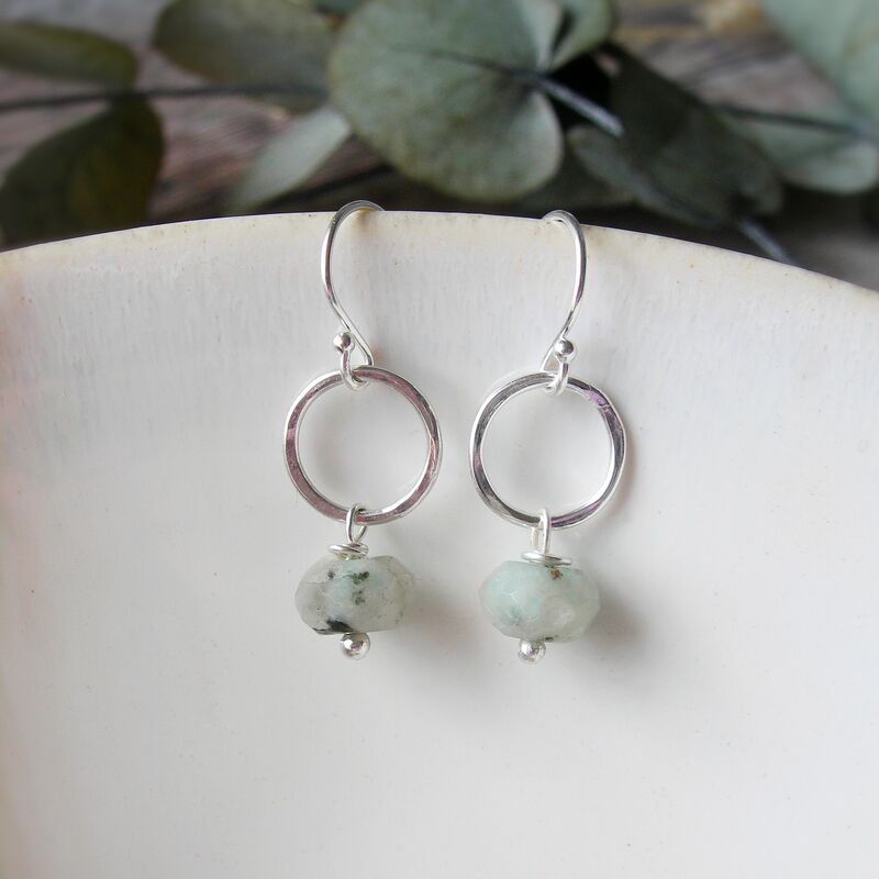Kiwi Jasper Circle Earrings - product images  of 