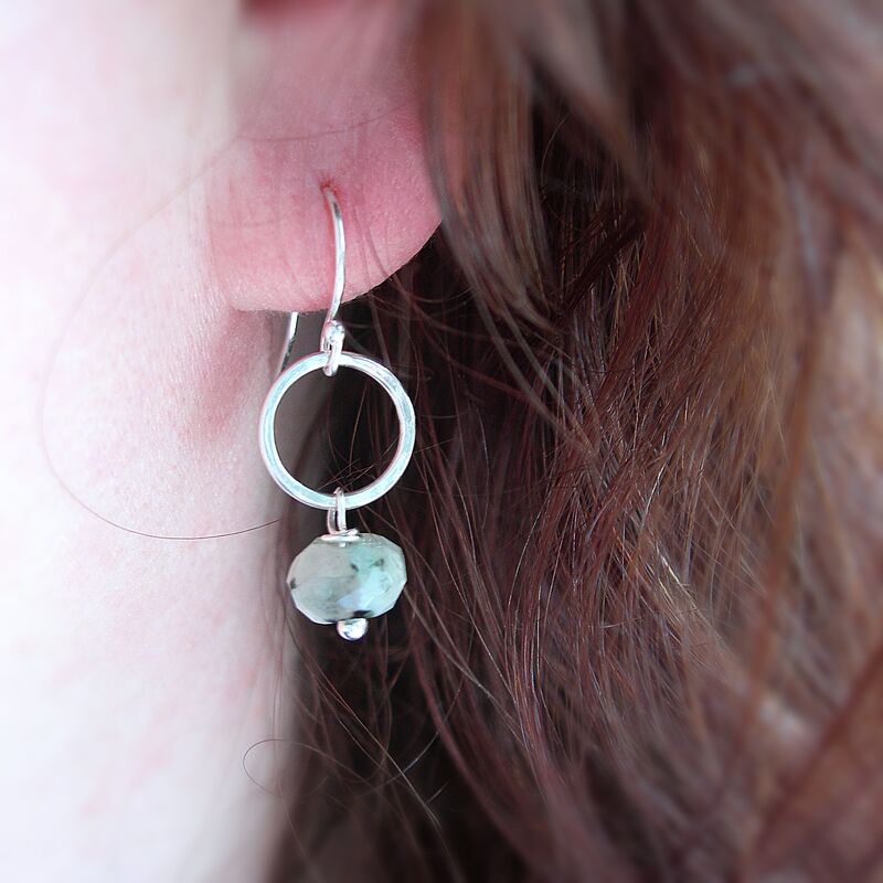 Kiwi Jasper Circle Earrings - product images  of 