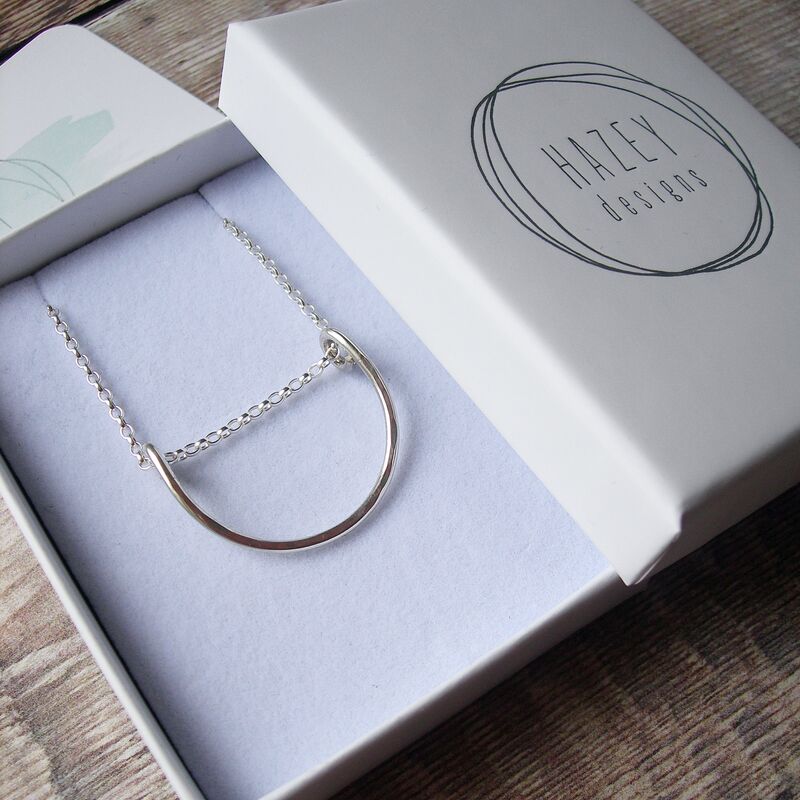 Hammered Silver Semi-Circle Necklace - product images  of 
