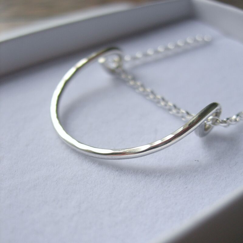 Hammered Silver Semi-Circle Necklace - product images  of 