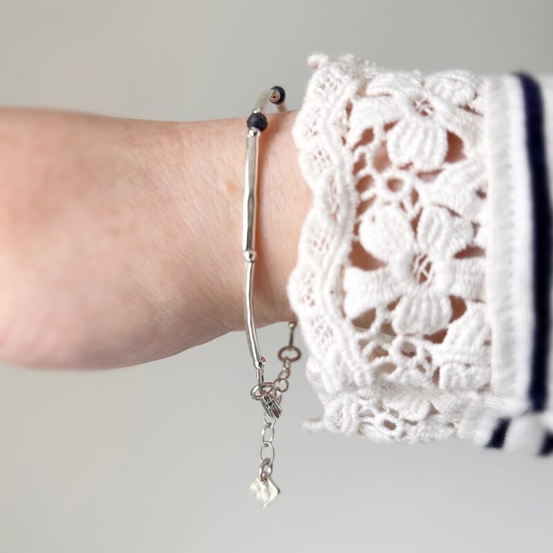 Sapphire Hammered Silver Bracelet - product images  of 