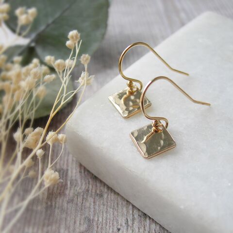 Hammered,Filled,Gold,Earrings,gold earrings, hazey designs, made in scotland