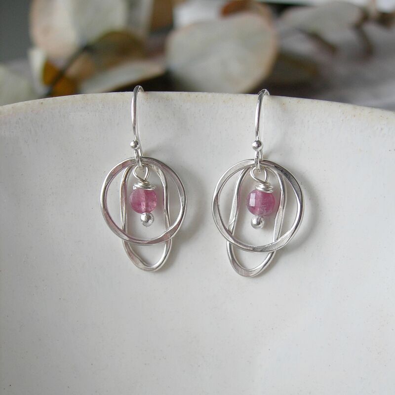 Pink Tourmaline Drop Earrings - product images  of 