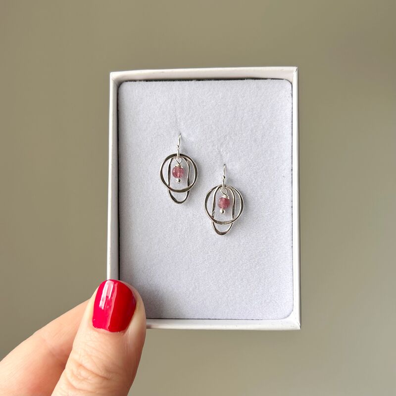Pink Tourmaline Drop Earrings - product images  of 