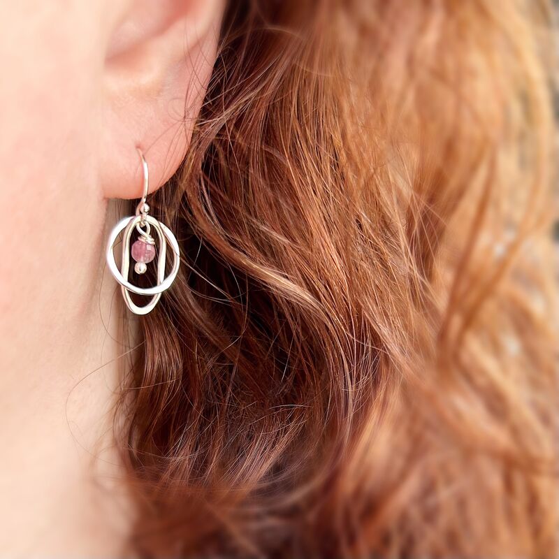 Pink Tourmaline Drop Earrings - product images  of 