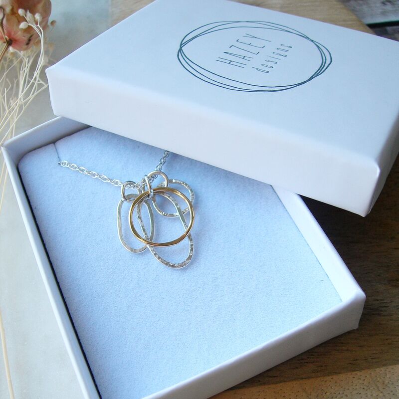 Pebble Cluster Necklace - Filled Gold Detail - product images  of 