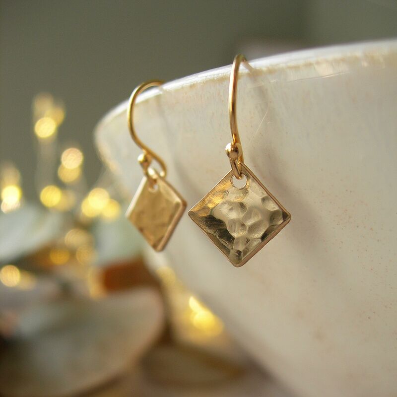Hammered Filled Gold Earrings - product images  of 