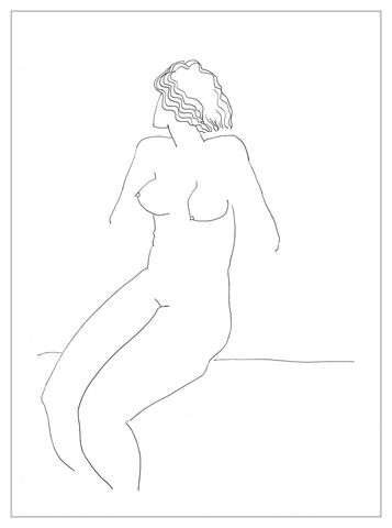Aphrodite,Olga_Lowenstein_Art,Giclee_art_print,Figurative_Art_Print,London_Artist,Commedia_dellArte,Theatrical_motifs,Ink_Drawing,Large_Wall_Art,Contemporary_Drawing,Black_and_White_Art,Line_drawing,Minimalistic_art