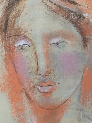 Rosy,Cheeks,Rosy_Cheeks,Olga_Lowenstein_Art,Giclee_art_print,Portrait_art_print,Bold_Vibrant_Color,Gift_for_him,London_Artist,Sensual_Art,Large_Face_Art,Pastel_Painting,A_Sensual_face,Magical_feeling,Love_in_the_eyes