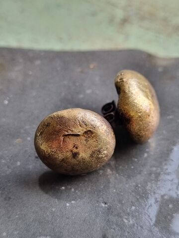 recycled,brass,moon,studs,recycled jewellery, recycled brass, eco-silver