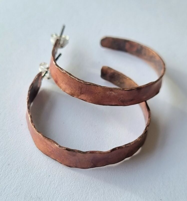 wide hammered hoops - product images  of 