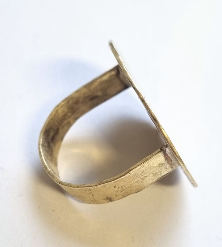 Large brass pebble ring - product images  of 