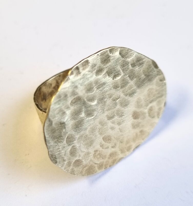 Large brass pebble ring - product images  of 