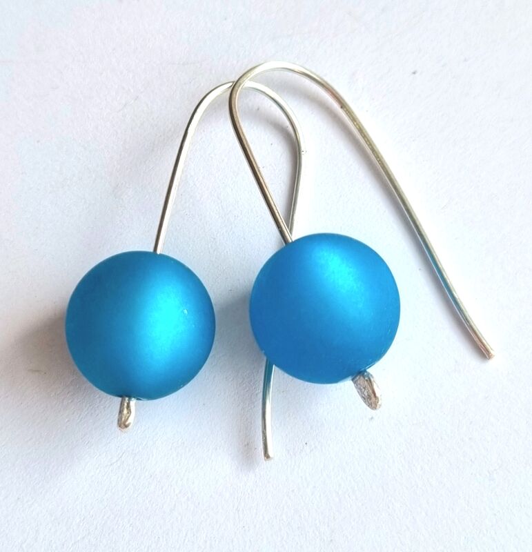 Sky blue resin earrings - product images