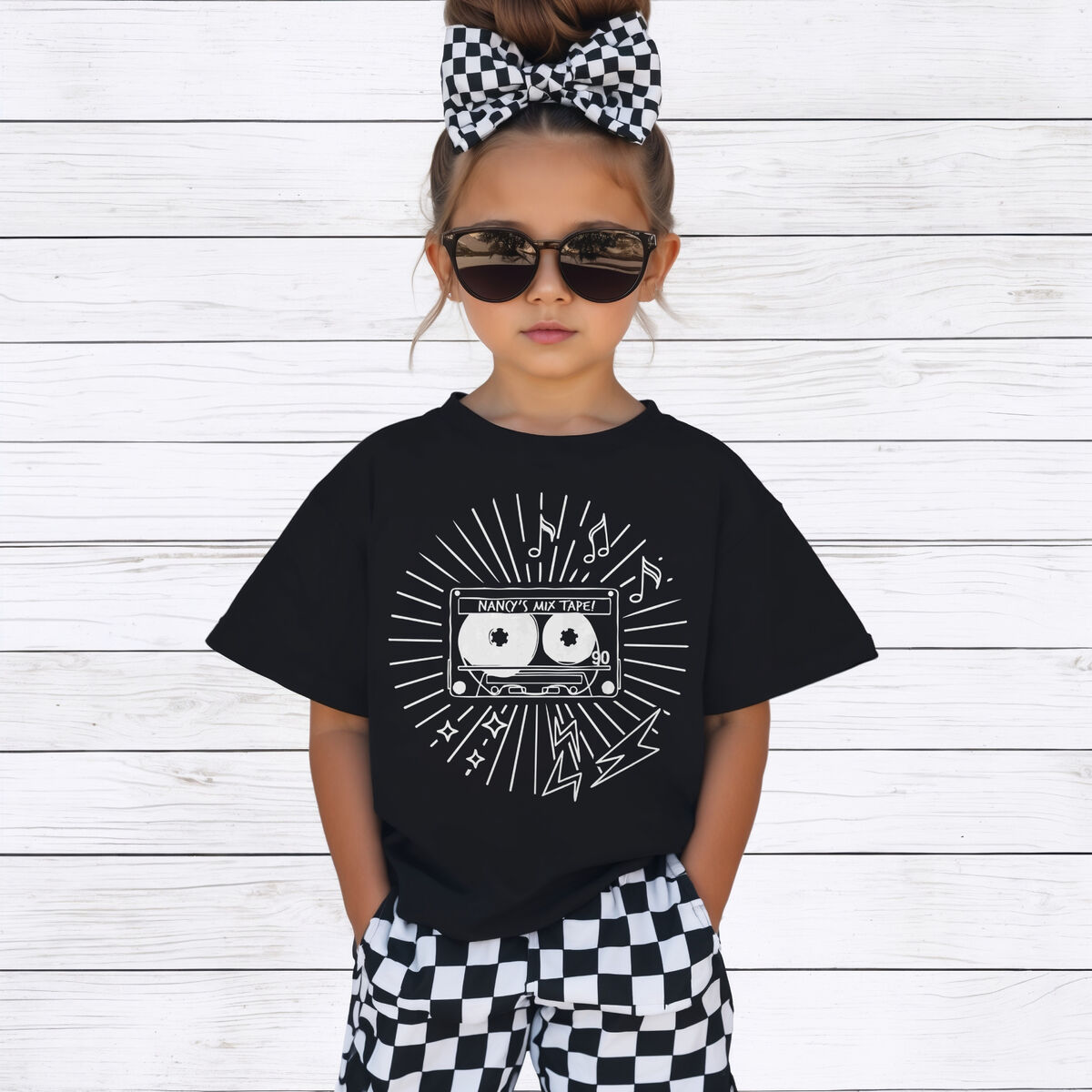 Custom Name MIX-TAPE Black or White T-Shirt - product images  of 