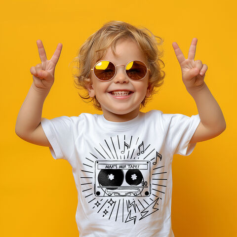 Custom,Name,MIX-TAPE,Black,or,White,T-Shirt,mix-tape, retro cassette, rock fan music lover metal, rocker name, alternative, kids tshirt, baby tshirt, let's rock & roll, rock tshirt, vintage tshirt, kids music clothes, alternative baby gifts, gothic tshirt