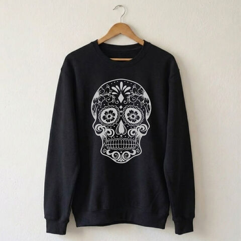 'Sugar,Skull',Women's,Sweatshirt,skull sweater, sugar skull, candy skull, day of the dead, mexican skull, womens sweater, womens sweatshirt, womens gym top, ladies pullover, ladies jumper, off the shoulder sweater, off the shoulder jumper, ladies sweater, funny womens top, gym clothes