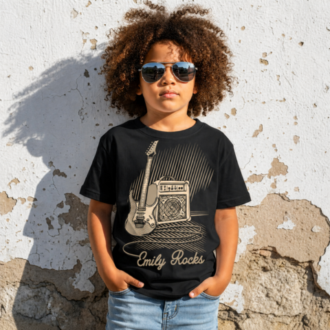 Custom,Rock,Name,Black,or,White,T-Shirt,rock fan music lover metal, rocker name, alternative, kids tshirt, baby tshirt, let's rock & roll, rock tshirt, vintage tshirt, music tshirt, retro tshirt, kids music clothes, alternative baby gifts, gothic tshirt, punk t-shirt, heavy 