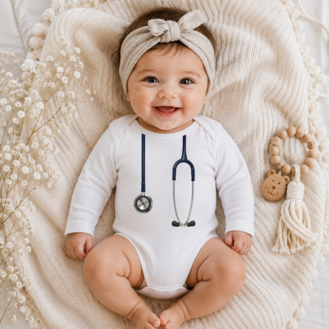 Stethoscope,Bodysuit,stethoscope baby bodysuit, stethoscope onesie, stethoscope baby grow, doctor nurse romper, baby doctor bodysuit, baby nurse bodysuit, medical baby gift, doctor baby gift, nurse baby gift, funny baby onesie, funny baby clothes, unique baby gifts