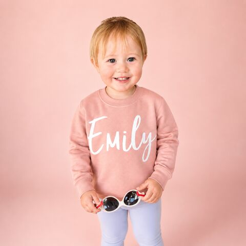 Custom,Name,Dusty,Pink,Sweatshirt,trendy, hipster, fashion, dusty pink, personalised sweater, custom sweater, custom sweatshirt, kids name clothes, name top, cool kids sweatshirt, cool jumper, funny kids sweater, popular kids clothes, trendy kids jumper, kids gifts