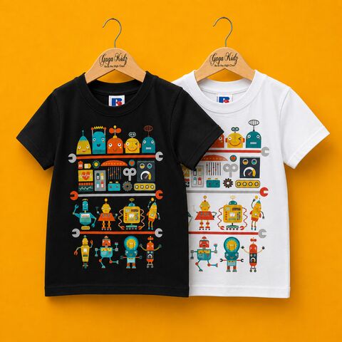 Robot,Black,or,White,T-Shirt,robots tshirt, cool kids shirt, cute robot, science shirt, geek shirt, robotics shirt, clothes for kids, kids tshirt, baby tee, baby t-shirts, cool baby tees, cotton baby t-shirt, funny baby tee, cute baby clothes, clothes for babies