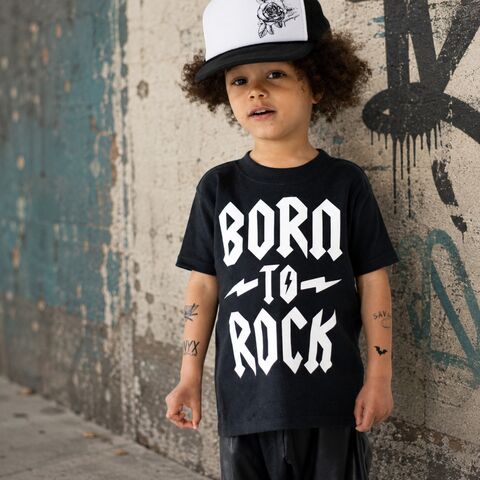 Born,To,Rock,Black,or,White,TShirt,rock baby tee, born to rock baby t-shirt, rock and roll kids tees, acdc kids top, baby t-shirt, cotton baby t-shirt, funny baby tee, cute baby clothes, funny baby clothes, unique baby gifts, alternative baby gift, baby music