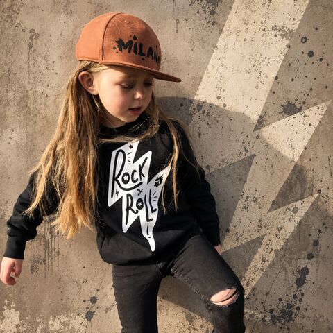 Rock,&,Roll,Lightning,Bolt,Sweatshirt,lightning bolt, thunderbolt, thunderstruck, kids music gift, rock n roll, rock and roll baby, rock baby gifts, kid rock, little rocker, rock festival clothing, festival wear, rock and roll clothes, kids sweatshirt, punk rock, heavy metal
