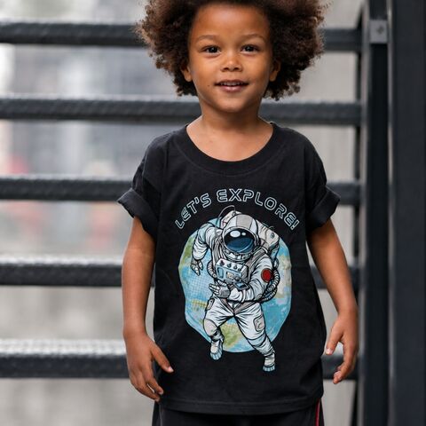 Spaceman,Black,or,White,T-Shirt,spaceman tshirt, cool kids shirt, little explorer, let's explore, outer space, science shirt, galaxy shirt, astronaut shirt, clothes for kids, kids tshirt, baby tee, baby t-shirts, cool baby tees, cotton baby t-shirt, funny baby tee, cute baby clothes