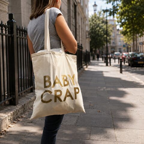 Gold/Silver/Black,Baby,Crap,Tote,Bag,gold tote bag, silver tote bag, baby crap tote bag, funny tote, funny bag, mum bag, bag for life, funny carrier bag, funny shopping bag, diaper baby bag, mum gift, bag for mum, gift for her, natural cotton tote bag, canvas bag, cool bag for mum, women bag