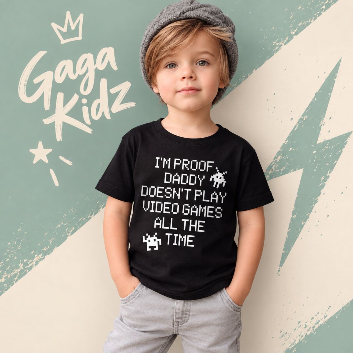 Proof Daddy Doesn't Play Video Games Black or White T-Shirt - product images  of 