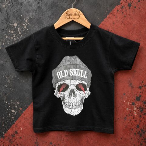 Old,Skull,T-Shirt,horror, old skull, day of the dead, halloween, spooky, creepy, goth, gotic, rock n roll, heavy metal, rocker, kid alternative, funny kids shirt, kids, baby, youth, infant, toddler, trendy t-shirt, shirt, boy, girl, unisex, funny gift, cool