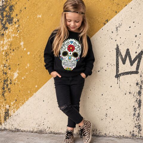 Gothic,Skull,Sweatshirt,gothic skull, halloween, cool kids sweatshirt, sweater,  jumper, sugar skull, skull sweatshirt, popular kids clothes, trendy kids jumper, baby clothes, toddler, trick or treat outfit, day of the dead, mexican skull, candy skull