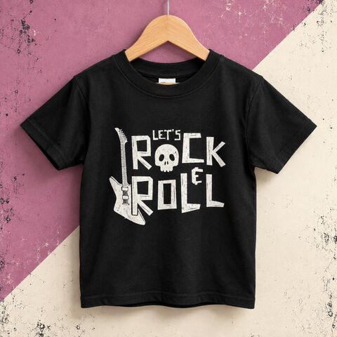 Let's,Rock,&,Roll,Black,or,White,T-Shirt,kids tshirt, baby tshirt, let's rock & roll, rock tshirt, vintage tshirt, music tshirt, retro tshirt, kids music clothes, alternative baby gifts, gothic tshirt, punk t-shirt, heavy metal kid, new baby shower gift