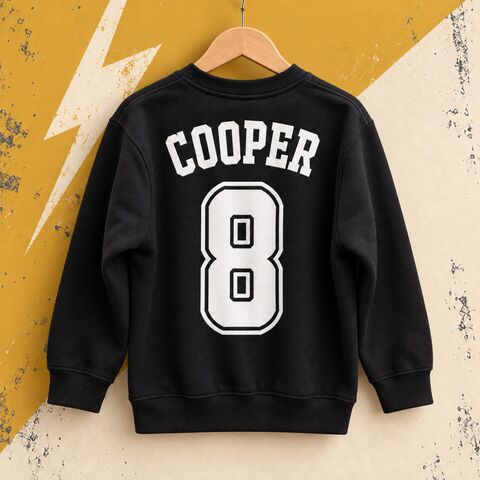 Custom,Name,&,Number,Sweatshirt,age, number, old, birthday party outfit gift, baby, toddler, youth, infant, kids, children's, personalised sweater, custom sweater, custom sweatshirt, trendy kids clothes, kids pullover sweater, gifts
