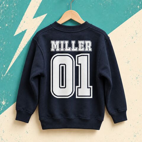 Custom,Name,&,Number,Sport,Sweatshirt,sport, baseball, age, number, old, birthday party outfit gift, baby, toddler, youth, infant, kids, children's, personalised sweater, custom sweater, custom sweatshirt, pullover sweater, gifts
