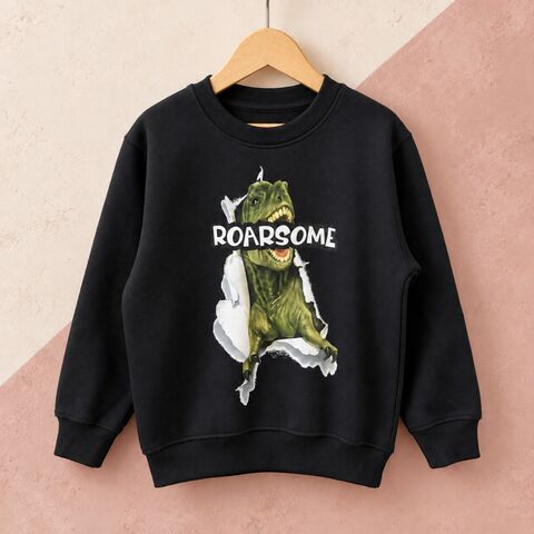Roarsome,Dinosaur,Sweatshirt,dinosaur, roar, roarsome, t-rex, tyrannosaurus, wild, fierce, Jurassic, birthday party, lover, baby, infant, youth, pullover, sweatshirt, kids sweater, toddler crew neck jumper, top, outfit, gift