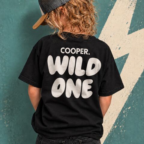 Custom,Name,Wild,One,T-Shirt,custom name, personalised, wild one, wild and one, wild and 1, wild tshirt, wild kids, wild baby, first birthday party gift, first birthday shirt, first birthday outfit, trendy baby tshirt, trendy kids tshirt, cool white fox style trendy