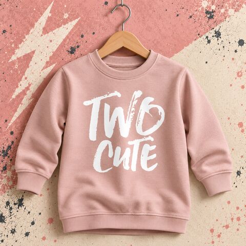 Two,Cute,Dusty,Pink,Sweatshirt,two cute, two wild, wild & two, wild 2nd birthday, aged 2, turning two, 2nd birthday party outfit, dusty pink, wild one, wild girl, wild child, kids sweatshirt, kids sweater, crew neck sweater, baby sweater, baby sweatshirt, toddler sweatshirt, girls swea