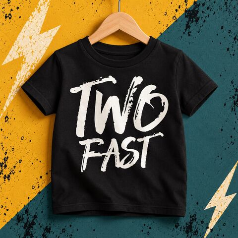 Two,Fast,Black,or,White,T-Shirt,two fast two curious, 2 wild, child, wild thing, two and wild, 2nd birthday party outfit gift, second tee, top, tshirt, kids, baby, youth, infant, toddler, trendy t-shirt, shirt, unisex, cool, boy, girl