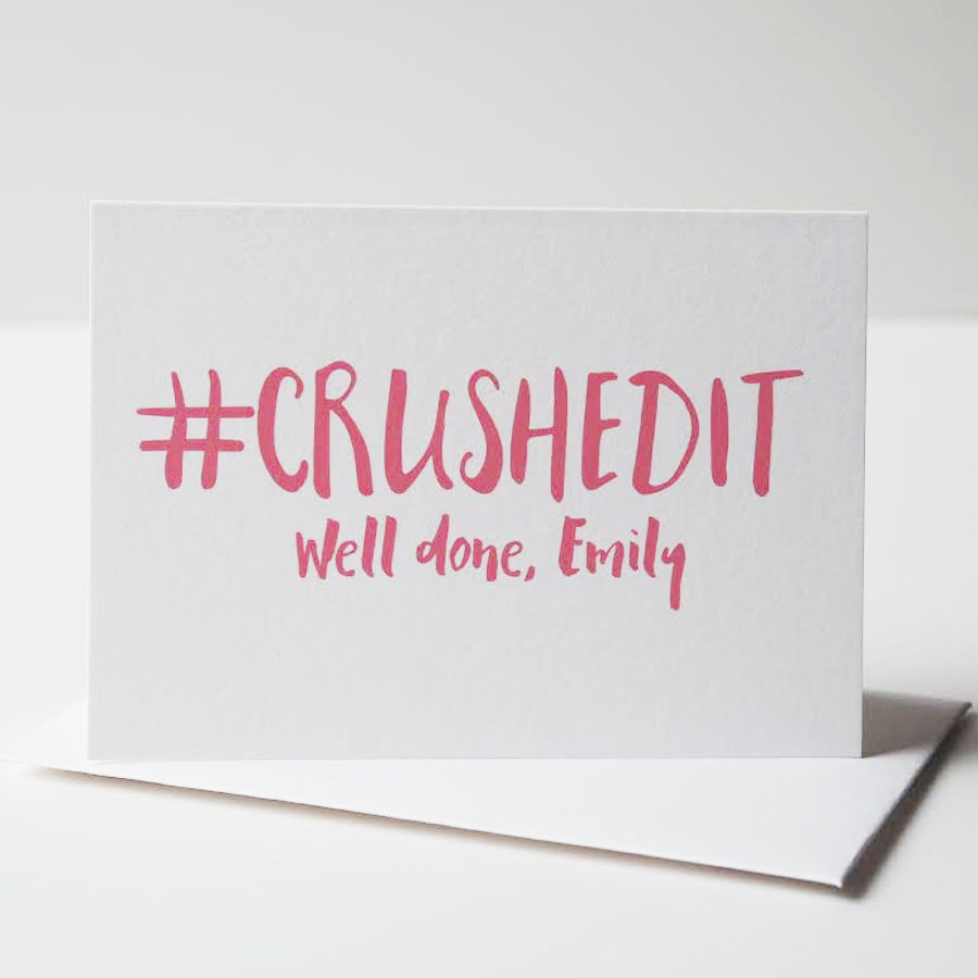 Crushed It Personalised Card Congratulations Card Well Done Card