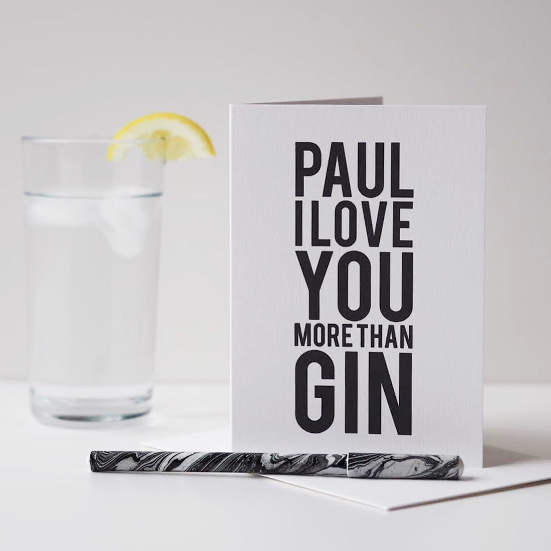 Love You More Than Gin Valentine's Card - Valentine's Card - Anniversary Card - Personalised Card - Funny Card  - product images  of 