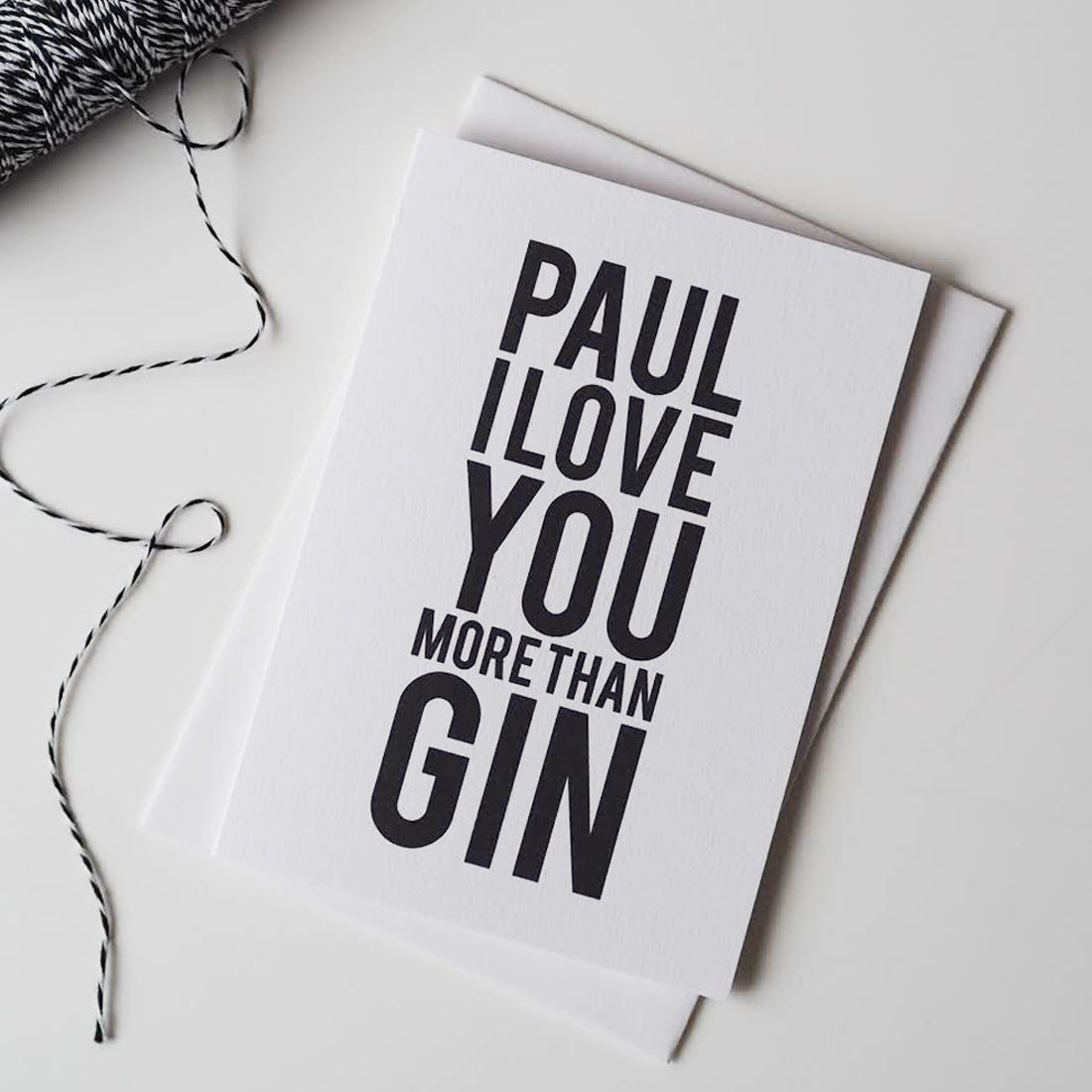 Love You More Than Gin Valentine's Card - Valentine's Card - Anniversary Card - Personalised Card - Funny Card  - product images  of 