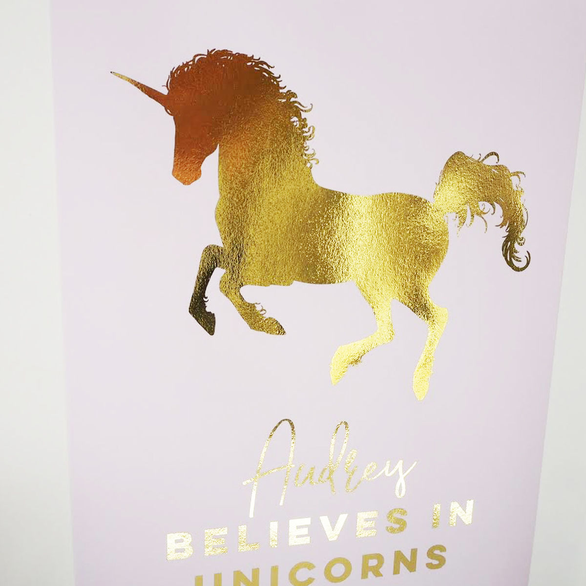Personalised Believe in Unicorns You Gold Foil Print - Real Gold Foil Print - Personalised Gold Foil Print - Nursery Print - Unicorn Print - product images  of 