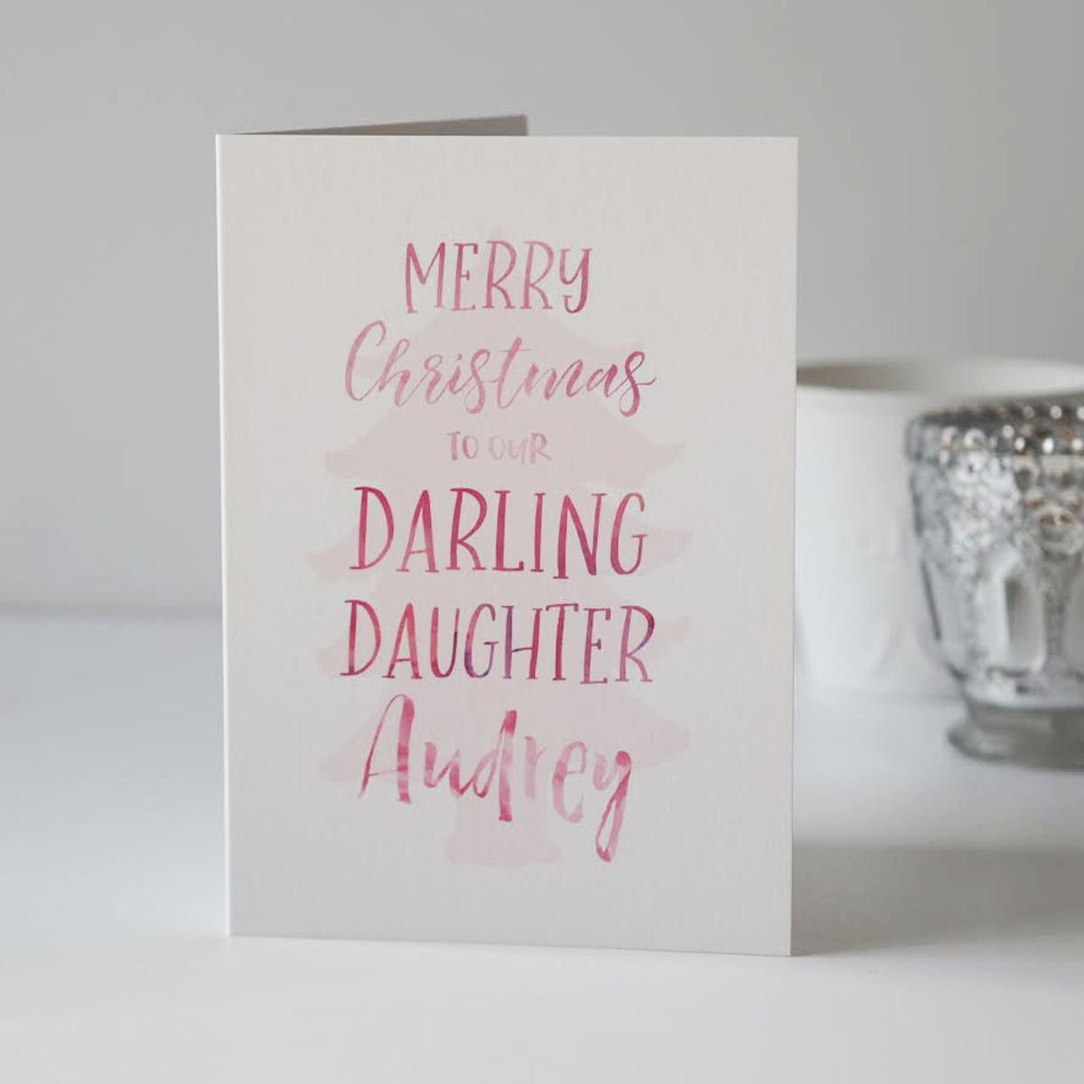 Personalised Merry Christmas Daughter Card - Sweetlove Press