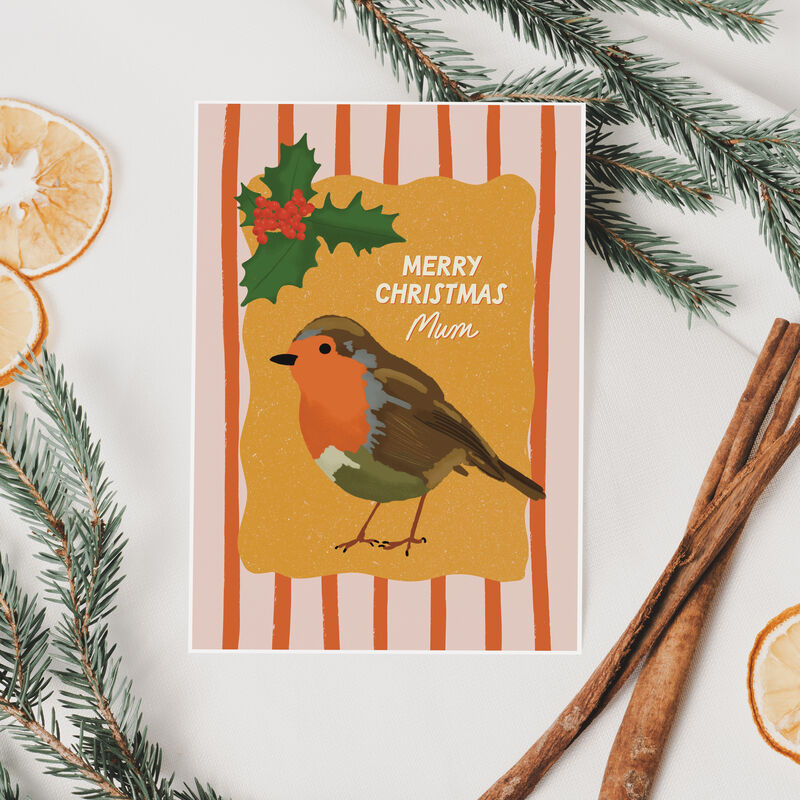 Cute Robin Christmas Card For Mum - product images  of 
