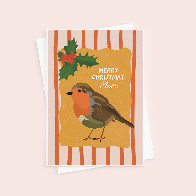 Cute Robin Christmas Card For Mum - product images  of 