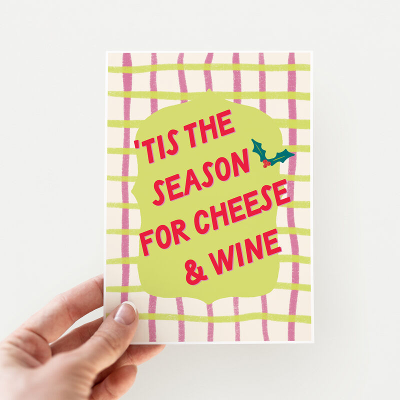 Funny Cheese &amp; Wine Christmas Card - product images  of 